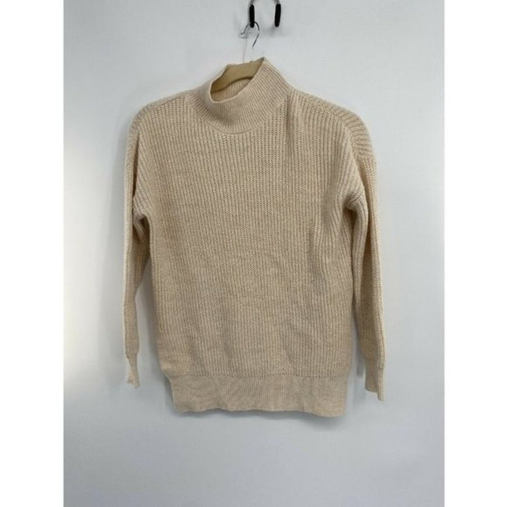 Abound cream colored mock neck knit split sides